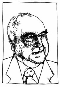 Portrait-Skizze von Helmut Kohl